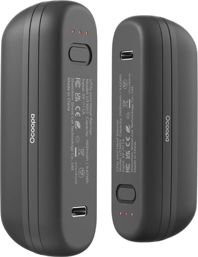 Oplaadbare 2-in-1 Handwarmer - Ultralicht en Ultradun - Ideaal voor Buitenactiviteiten en Kamperen