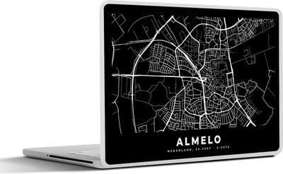 Laptop sticker - 11.6 inch - Kaart - Almelo - Zwart - 30x21cm - Laptopstickers - Laptop skin - Cover