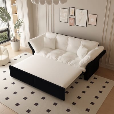 STILVORA Slaapbank 190 Cm - 3-In-1 Uitschuifbaar Met Chaise Longue En Logeerbed - Voor Woonkamer En Slaapkamer - Velours Beige