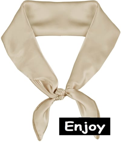 Sjaaltje- beige -vierkant 70 bij 70 cm - voor om de hals of in het haar - Bandana- 70% viscose en 30% Zijde- natuurlijke materialen