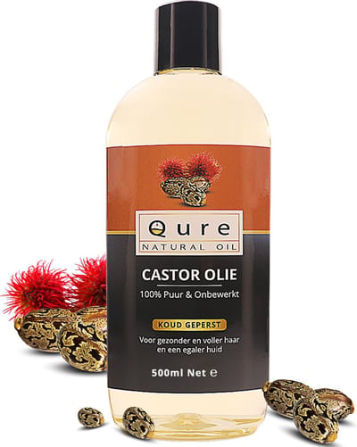 Castor Olie 500ml + Pompje | Biologisch | 100% Puur & Onbewerkt | Wonderolie | Castorolie, Ricinusolie | Food-Grade Kwaliteit | Koudgeperste Castor Oil voor Haar, Huid, Wenkbrauw en Wimpers | Huidolie | Haarolie