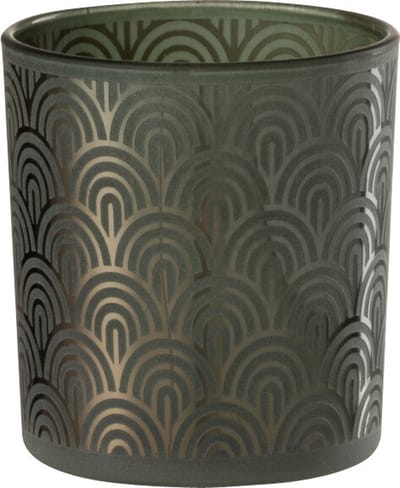J-Line windlicht Boog - glas - groen - small - 4 stuks