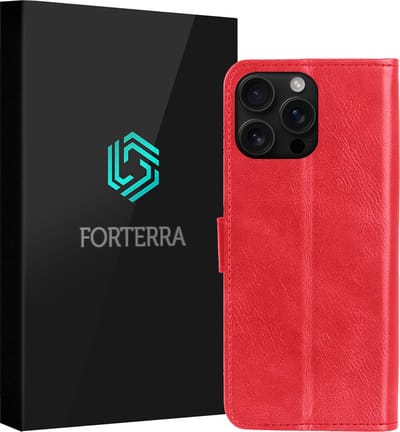 Hoesje Geschikt voor Apple iPhone 16 Pro - Luxe Bookcase - Walletcase Hoes - Portemonnee - Cover - Rood