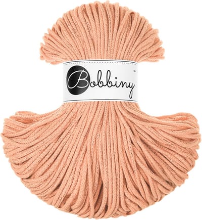 Bobbiny Junior braided cord 3 mm - Unicolor peach fuzz