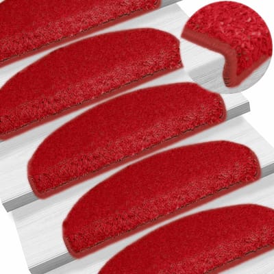 vidaXL - Trapmatten - 30 - st - 65x21x4 - cm - Rood - Halfrond - Groot
