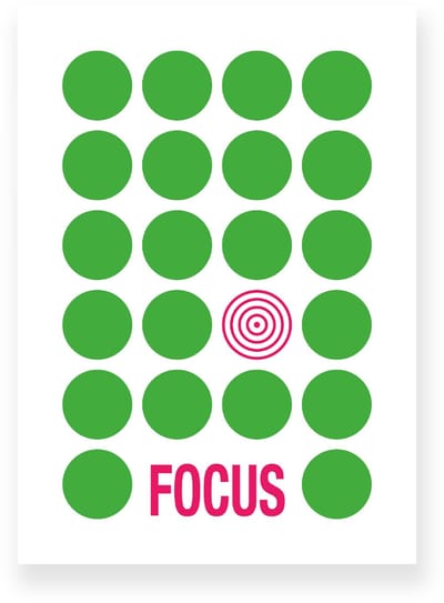 Poster 20x30 cm - Focus - Stippen - Groen - Roze - Grafisch - Retro - Muurdecoratie - Wanddecoratie