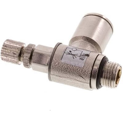 L-stuk Regelventiel 8 mm - G1/8'' Regeling-in Messing Kartelschroef