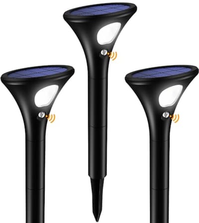 Led-zonnelampen voor buiten met bewegingssensor - 3 stuks - waterdicht IP65