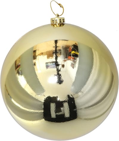 Gerimport Grote decoratie kerstbal - goud - 15 cm - kunststof - glimmend - kerstversiering