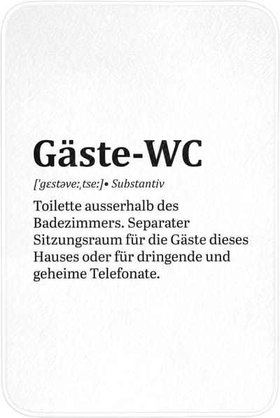 Badmat 60x90 cm - Antislip - Quote - Definitie - Gäste-wc - Wit - Badmatten voor badkamer - Badkamermat - Douchemat - Badkamer mat
