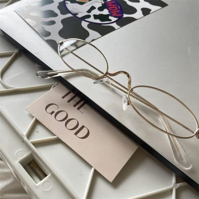 Lunettes Ovales Dorées Petit Cadre pour Femmes Anti Lumière Bleue Japonaises Harajuku Tendance Y2k Cosplay Lunettes gray
