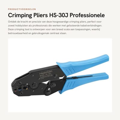 Dailygoods - Crimping Pliers - HS-30J - Professionele gereedschap - Blauw - Kabelconnectoren - Voor crimping van geïsoleerde terminals - 1-6 mm²