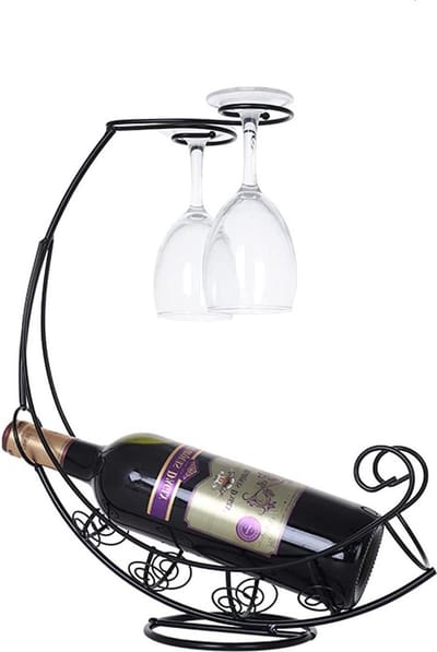 Wijnrek Creatieve Wijnhouder RVS Fles Houder Nieuwigheid Geschenk voor Keuken Thuis Decoratie - Brons Bloem