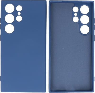 Fashion Backcover Telefoonhoesje - Color Hoesje - Geschikt voor de Samsung Galaxy S24 Ultra - Navy