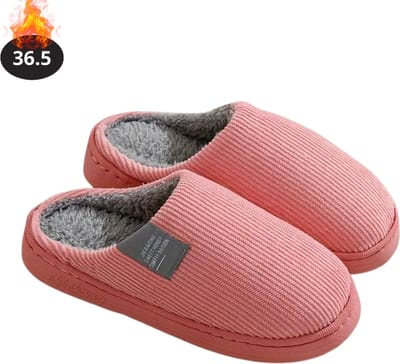 Nivard Warme Pantoffels - Sloffen - Slippers - Dames - Heren - Pluche - Maat 36.5 - Roze