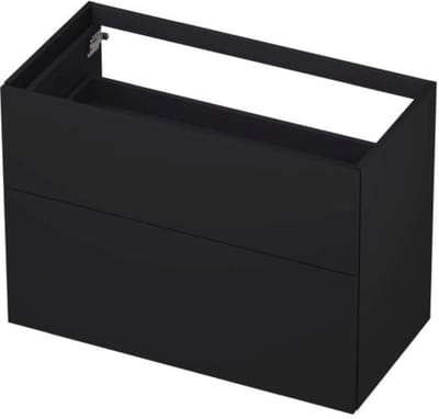 INK - Onderkast 2 Laden Push To Open 65cm Gelakt - 900x450x650 Mm - Mat Zwart