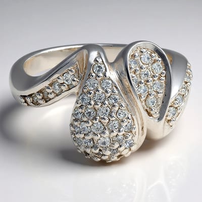 Cavill - Elegante Zilveren Ring - 925 Sterling Zilver met 43 Cambodjaanse Zirkonen - 0,736 ct Pavé Briljant Geslepen - Glanzende Damesring