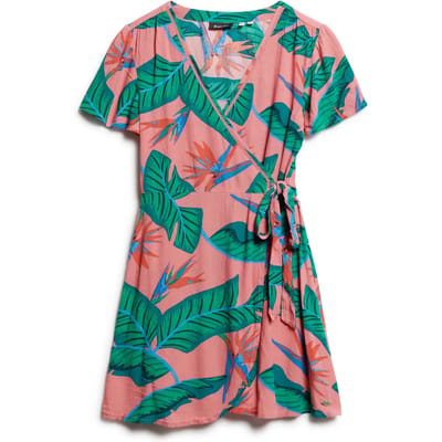 Superdry - Mini-wikkeljurk met print - Dames - Jurken