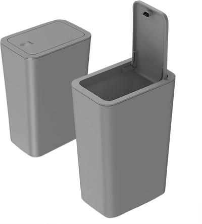 Afvalbak voor Badkamer en Keuken, 9 Liter, Smal met Deksel, Geurvrij, Duurzaam PP Materiaal voor Woonkamer, Kantoor en Toilet