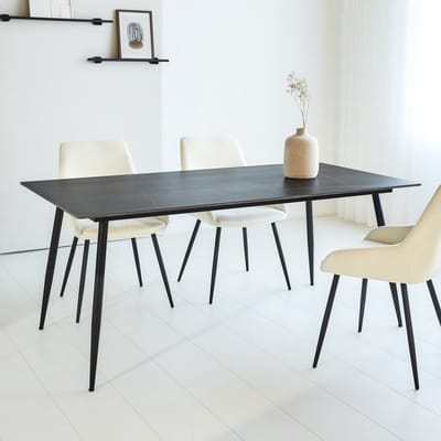 Dimehouse Eettafel Sintered Stone Marmerlook Zwart - Jules 150 x 80 x 76 cm - Marmer - Modern - Rechthoek