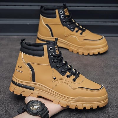 Nieuwe Heren Martin Boots met Hoge Schacht Trendy Herenschoenen Werkschoenen Britse Stijl Schoenen met Dikke Zool Heren 46 gray