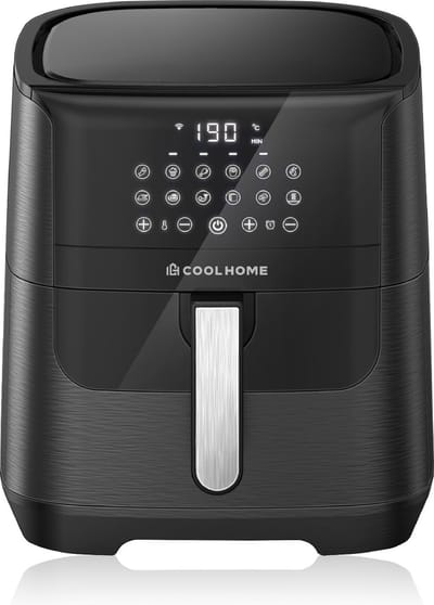 CoolHome AF23 Airfryer XXL Deluxe - 6,5 Liter - Hetelucht friteuse met Keramische coating - zwart