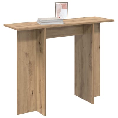 vidaXL - Wandtafel - Artisanaal - eiken - 100 - x - 30 - x - 75 - cm - Bewerkt - hout