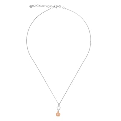 Orphelia 'Nixie' Dames 925 Sterling Zilveren Ketting met Hanger - Zilver/Roos ZK-7377