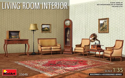 MiniArt Modelbouwpakket Diorama - 35646 Diorama Living Room Interior Plastic - 1:35 - Modelbouw