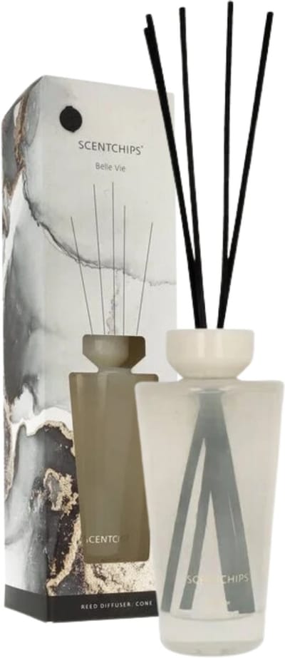 Scentchips Geurstokjes set Cone Belle Vie - Geurstokjeshouder - Geurstokjes Navulling - Geurstokjes - Voorgevuld - Geurverspreider - Huisparfum - 500 ml