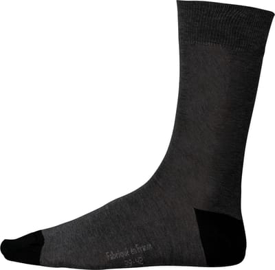 Kariban Halflange, geklede sokken van gemerceriseerd katoen - 'Origine France Garantie' K817 - Dark Grey Heather / Black - 35/38 EU