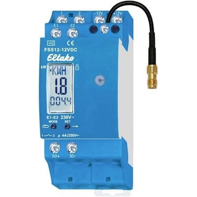 Eltako FSS12-12V DC Elektriciteitsmeter Draadloos Bevestigingsrail (DIN-rail) Schakelvermogen (max.) 1000 W