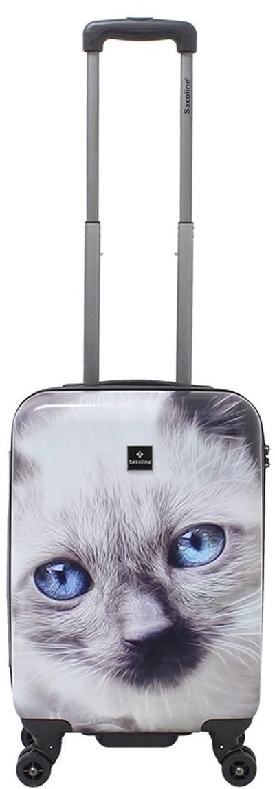 Saxoline harde Handbagage | Trolley met print- 54cm (S) - White Cat - Bedrukt / Small