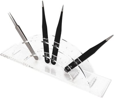 Tweezers Display Stand voor Wimperextensions, Acryl Organizer met 6 Gaten voor Make-up Tools en Opslag van Wimperpincetten, Transparant en Compact (230*50*100MM)