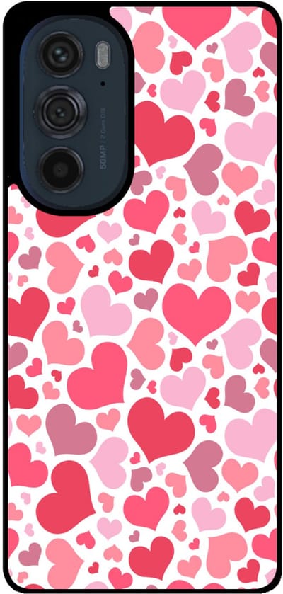 Smartphonica Telefoonhoesje Geschikt voor Motorola Edge 30 Pro met Hartjes Print - Hearts Design TPU Backcover Case - Kinder Hoesje met Hartjes Design geschikt voor Motorola Edge 30 Pro