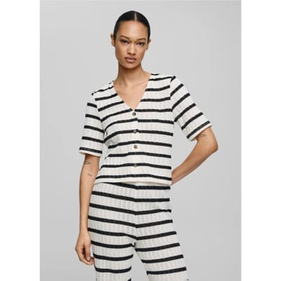 Moss Copenhagen Kenja top 2/4 mouw gestreept