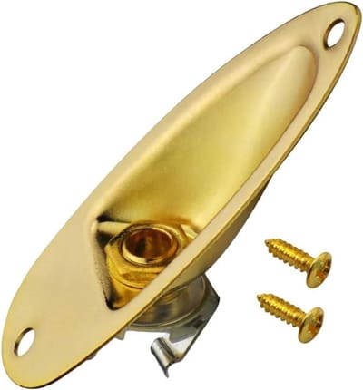 Gitaar Uitgang - Audio Connector - Gitaar Reparatie - Roestvrij Staal Koper - 6.35 Mm - Goud