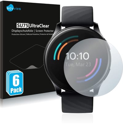 Savvies - Screenprotector voor OnePlus Watch - Folie Beschermfolie transparant 6 Stuks