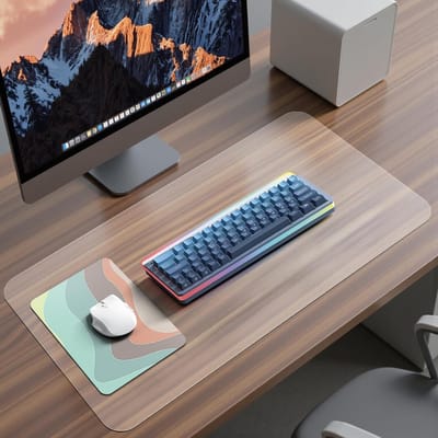 Transparante Bureau Mat 90 x 43 cm van PVC, Waterdicht, Antislip, Ronde Hoeken voor Thuis en Kantoor Gebruik