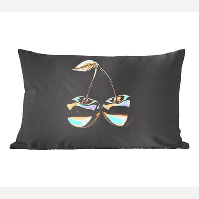 Sierkussens - Kussentjes Woonkamer - 60x40 cm - Kersen - Zwart - Goud - Chrome