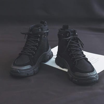 Comfortabele Platform Canvas Dames Lente- en Herfstlaarzen Nieuwe Alles-Match Britse Stijl Kleine Laarsjes voor Dames 40