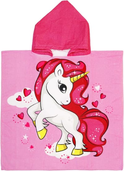 Schattige Cartoon Badcape met Kap voor Kinderen, Zacht en Sterk Absorberend, Perfect voor Strand en Bad, Geschikt voor Jongens en Meisjes