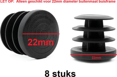 Insteekdop 8 stuks rond zwart 22mm kunststof pootdop insteekdoppen pootdoppen stoelpootdop stoelpootdoppen