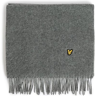 Lyle & Scott Plain lambswool scarf - mid grey marl