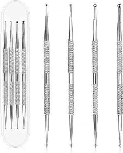 Professionele Dotting Pen Set voor Nail Art - 4 Stuks RVS Tools voor Nail Design, Rhinestone Applicator en Meerdere Maten voor DIY Decoratie