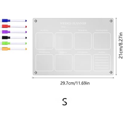 Koelkastmagneet Sticker Kalenderbord Planner Herbruikbaar Magnetisch Droog Wisbord Schema Transparant Acryl Koelkast Berichtmenu TYU052