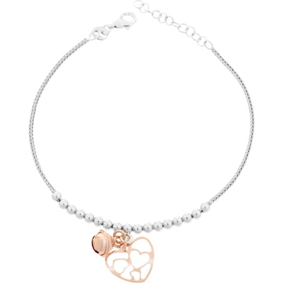 Orphelia Dames 925 Sterling Zilveren Armband - Zilver/Roze ZA-7109