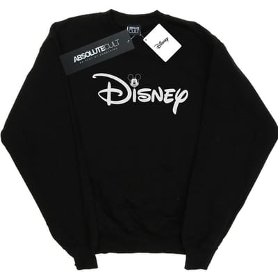 Disney Heren Mickey Mouse Hoofd Logo Sweatshirt (Zwart)