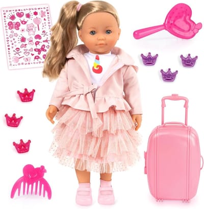 Interactieve Pop met Haar - Prinsessenpop Speelgoedpop - Rollenspel - 100 Functies - 46 cm - Blond