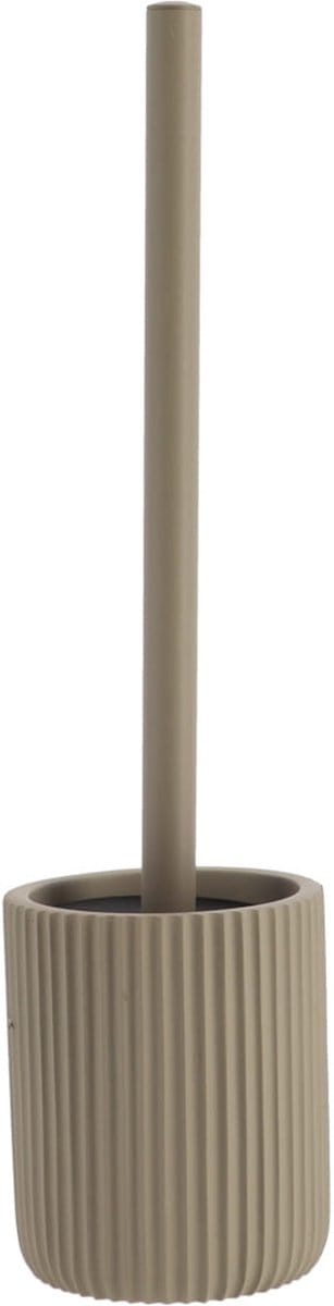 Tendance WC borstel met houder 101 series - taupe - geribbeld - PS - 9 x 37 cm - toiletborstel
